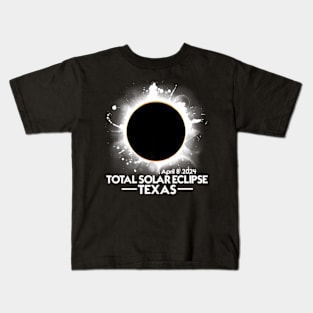 Total Solar Eclipse 2024 Texas Colorful Sun Totality Kids T-Shirt